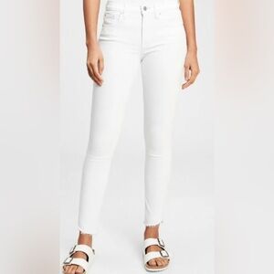 GAP Womens Mid Rise True Skinny White Ankle Jeans Raw Hem ~ Size 10-30 …